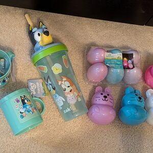 Disney Bluey Easter gifts & pastel bunny eggs sippy cup straw zak!